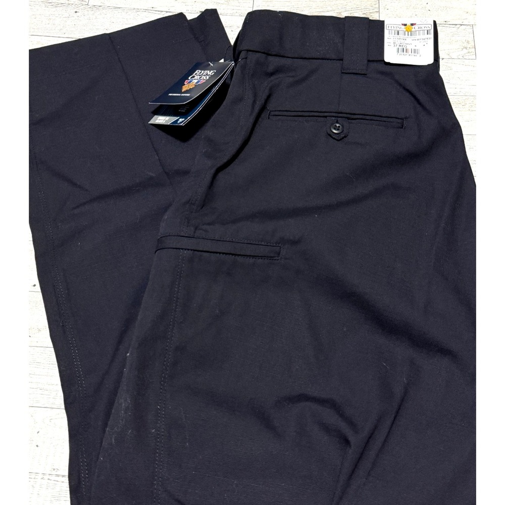 NWT Flying Cross Fechheimer Navy Blue Flat Front Uniform Pants Mens Size 37R